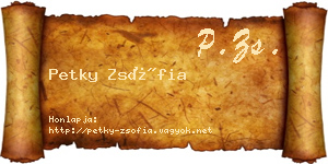 Petky Zsófia névjegykártya