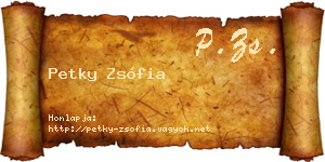 Petky Zsófia névjegykártya
