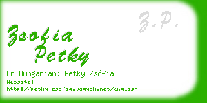 zsofia petky business card